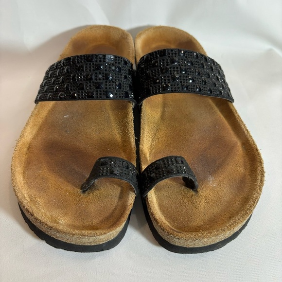 NAOT Sz 39 Nevada Sparkly Toe Loop and Gore Strap Comfort Insole Slip On Sandals - Picture 2 of 8